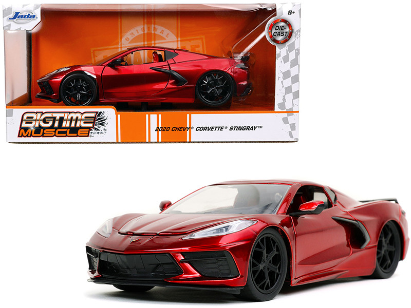 2020 Chevrolet Corvette Stingray C8 Candy Red Bigtime Muscle 1/24 Diecast Model Car Jada 32538