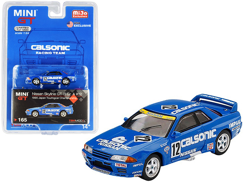 Nissan Skyline GT-R Gr.A RHD Right Hand Drive #12 Calsonic Japan Touring Car Championship JTCC 1990 Limited Edition 1200 pieces Worldwide 1/64 Diecast Model Car True Scale Miniatures MGT00165