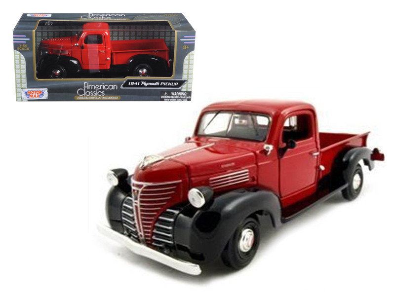 1941 Plymouth Pickup Red 1/24 Diecast Model Car Motormax 73278