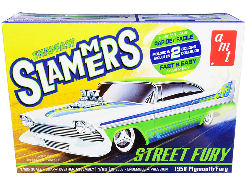 Skill 1 Snap Model Kit 1958 Plymouth Street Fury Slammers 1/25 Scale Model AMT AMT1226 M
