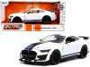 2020 Ford Mustang Shelby GT500 White Blue Stripes Bigtime Muscle 1/24 Diecast Model Car Jada 32663