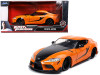 Toyota Supra Orange Black Stripes Fast & Furious 9 F9 2021 Movie 1/24 Diecast Model Car Jada 32097