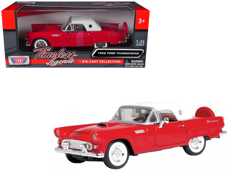 1956 Ford Thunderbird Red 1/24 Diecast Car Model Motormax 73312