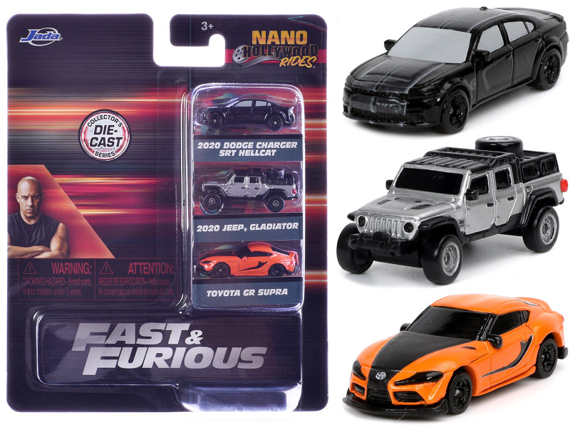 Fast & Furious 9 2021 Movie 3 piece Set Nano Hollywood Rides Series Diecast Model Cars Jada 32481