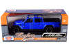 2021 Jeep Gladiator Overland Open Top Pickup Truck Blue Metallic 1/24 1/27 Diecast Model Car Motormax 79367