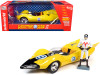 Shooting Star #9 Yellow Racer X Figurine Speed Racer Anime Series 1/18 Diecast Model Car Auto World AWSS125