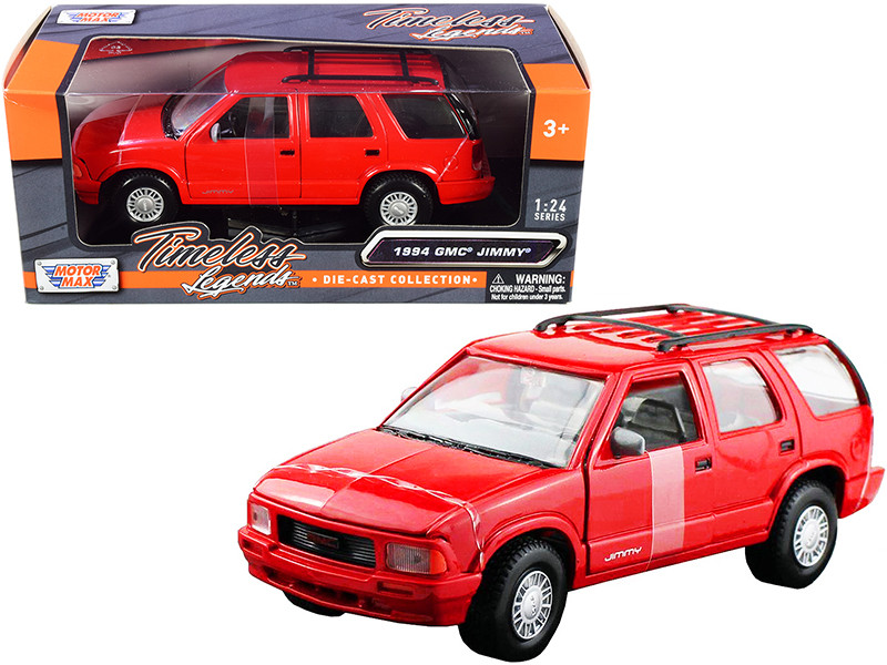 1994 GMC Jimmy Roof Rack Red 1/24 Diecast Model Car Motormax 73206