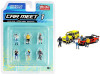 Car Meet 1 6 piece Diecast Figurine Set 1/64 Scale Models American Diorama 76469