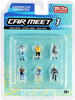 Car Meet 1 6 piece Diecast Figurine Set 1/64 Scale Models American Diorama 76469