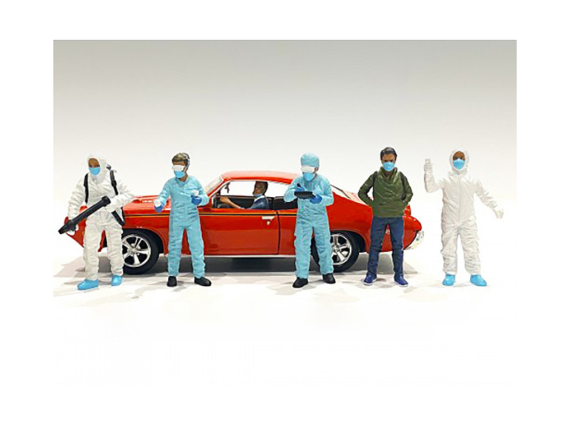 Hazmat Crew 6 piece Figurine Set for 1/24 Scale Models by American Diorama