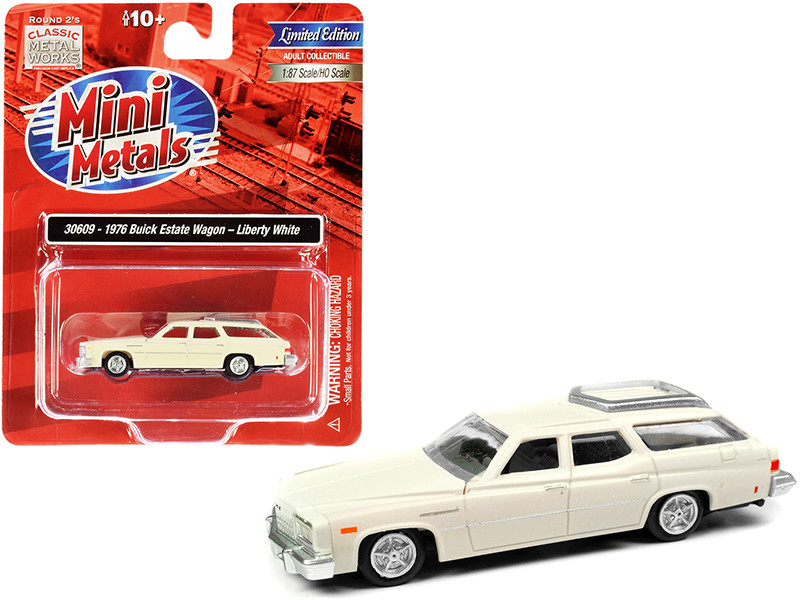 1976 Buick Estate Wagon Liberty White 1/87 (HO) Scale Model Car by Classic Metal Works