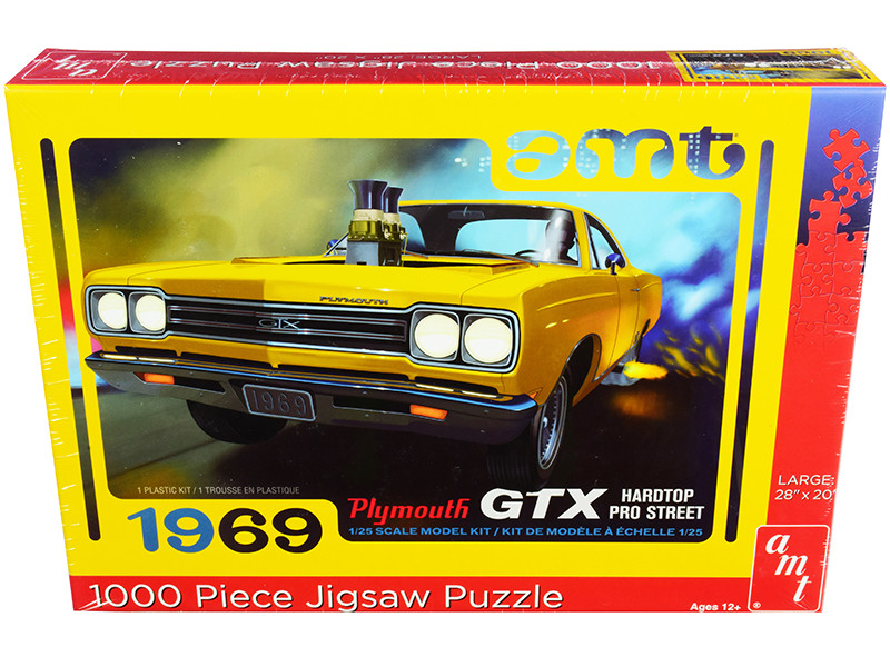 Jigsaw Puzzle 1969 Plymouth GTX Hardtop Pro Street MODEL BOX PUZZLE (1000 piece) by AMT