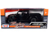 2021 Jeep Gladiator Rubicon Closed Top Pickup Truck Black 1/24 1/27 Diecast Model Car Motormax 79368