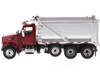 Peterbilt 567 SFFA Tandem Axle Pusher Axle OX Stampede Dump Truck Red and Chrome Transport Series 1/50 Diecast Model Diecast Masters 71077