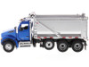 Kenworth T880S SFFA Tandem Axle Pusher Axle OX Stampede Dump Truck Blue and Chrome Transport Series 1/50 Diecast Model Diecast Masters 71078