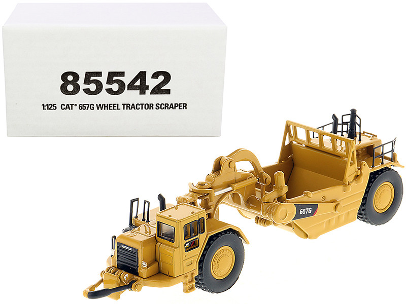 CAT Caterpillar 657G Wheeled Scraper Tractor High Line Series 1/125 Diecast Model Diecast Masters 85542