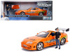 Toyota Supra Metallic Orange Brian Diecast Figure Fast & Furious Movie 1/24 Diecast Model Car Jada 30738