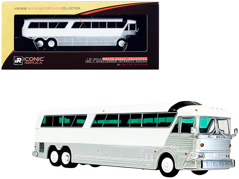 MCI MC-7 Challenger Intercity Coach Bus Blank White and Silver 