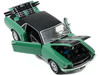 1967 Ford Mustang Coupe Loveland Green Metallic Black Stripes Black Top Pair of Skis Ski Country Special 1/18 Diecast Model Car Greenlight 13575
