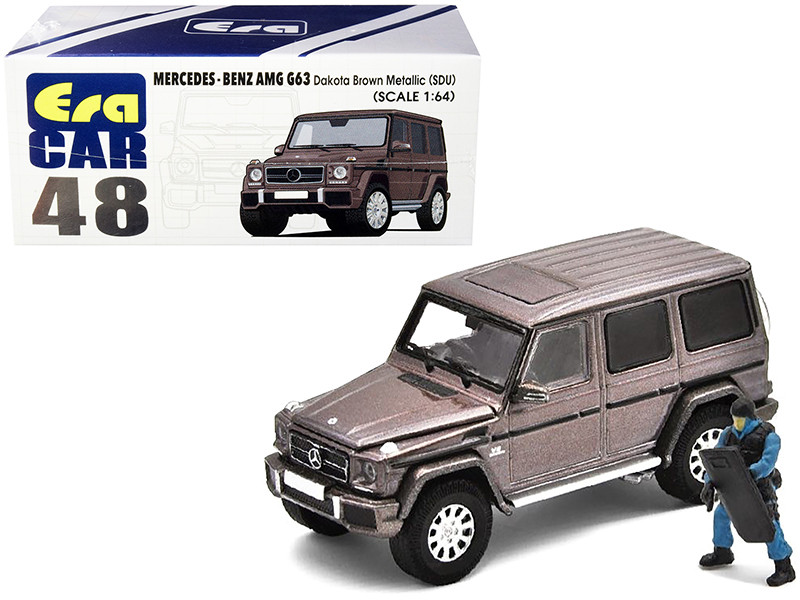 Mercedes Benz G63 Dakota Brown Metallic SDU Officer Figurine 1/64 Diecast Model Car Era Car MB214X4RN48