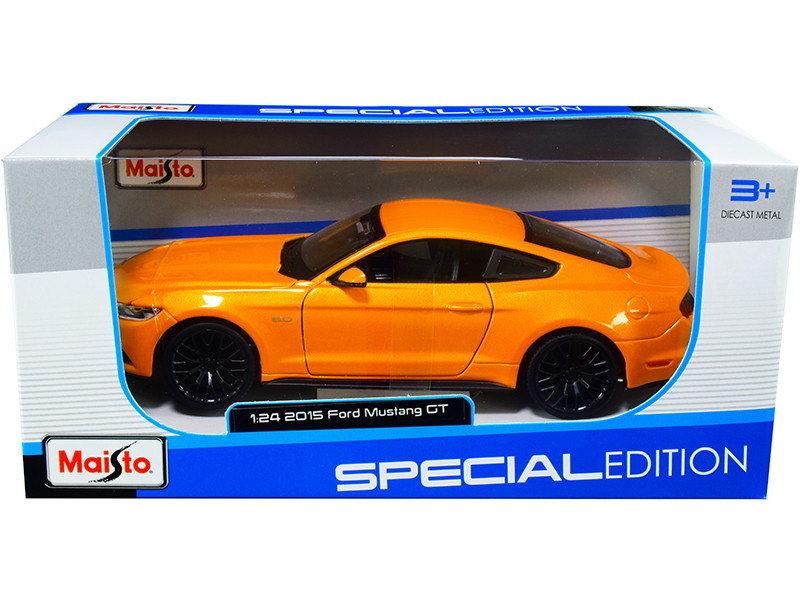 2015 Ford Mustang GT 5.0 Orange Metallic 1/24 Diecast Model Car Maisto 31508