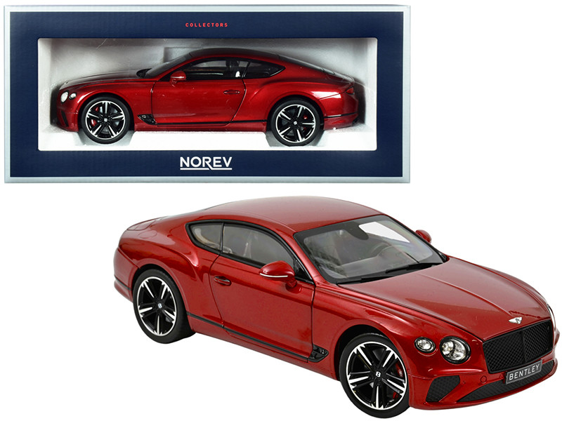2018 Bentley Continental GT Candy Red Metallic 1/18 Diecast Model Car Norev 182788