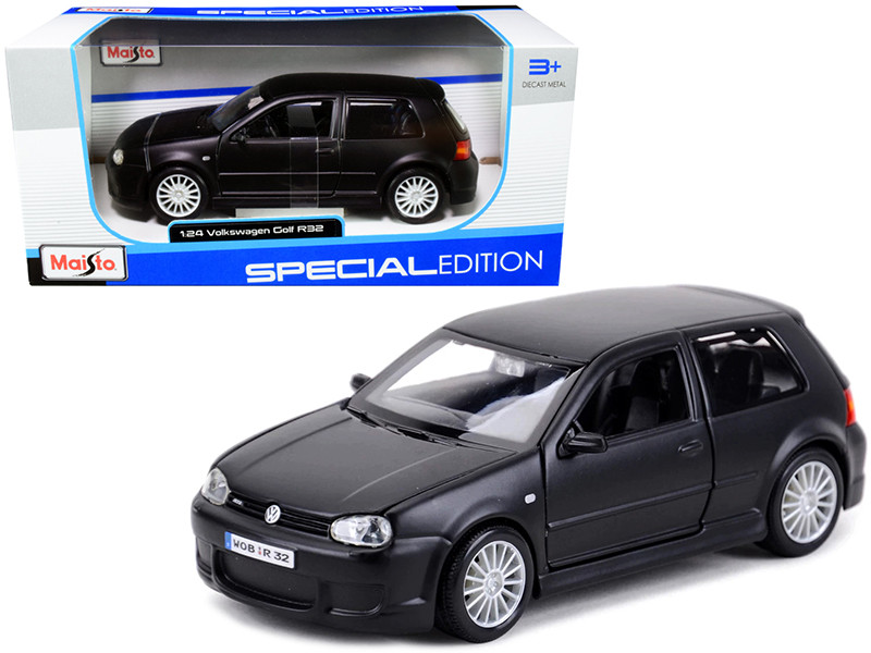Volkswagen Golf R32 Matt Black Special Edition Series 1/24 Diecast Model Car Maisto 31290
