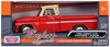 1966 Chevrolet C10 Fleetside Pickup Truck Red Cream Top 1/24 Diecast Model Car Motormax 73355