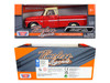 1966 Chevrolet C10 Fleetside Pickup Truck Red Cream Top 1/24 Diecast Model Car Motormax 73355
