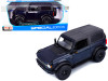 2021 Ford Bronco Wildtrak Dark Blue Metallic Dark Gray Top Special Edition 1/18 Diecast Model Car Maisto 31456