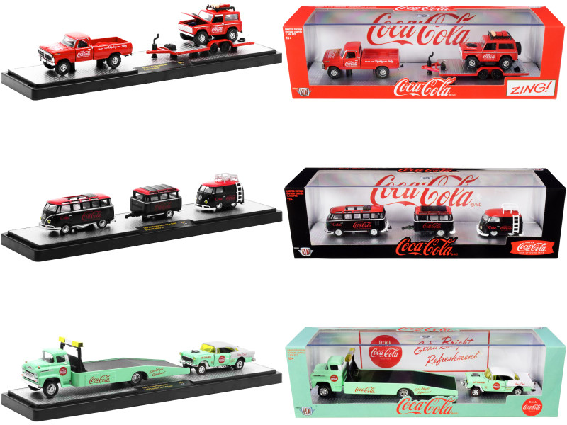 Auto Haulers Coca-Cola Set of 3 pieces Release 11 Limited Edition 7400 pieces Worldwide 1/64 Diecast Models M2 Machines 56000-TW11