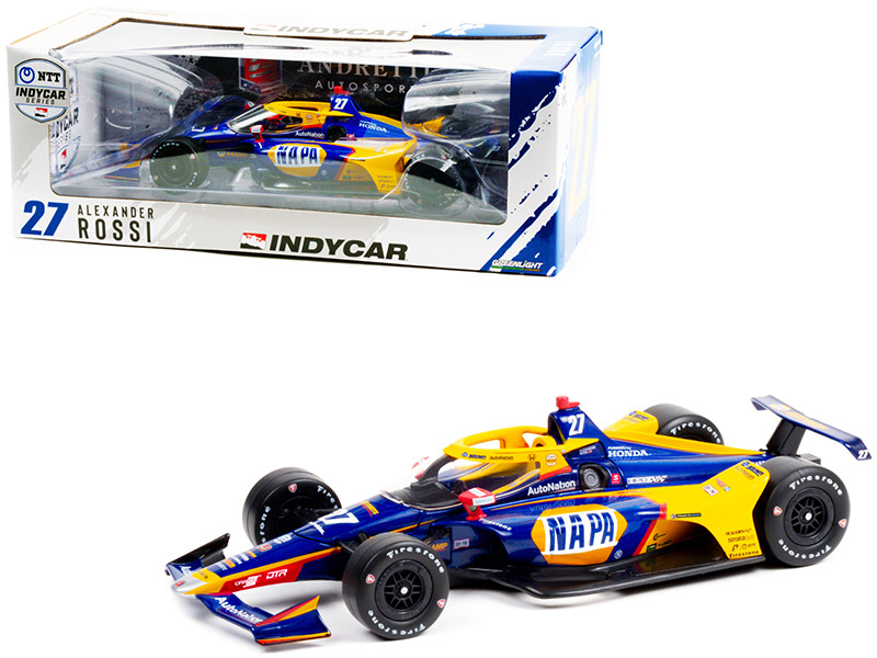 Dallara IndyCar #27 Alexander Rossi NAPA Auto Parts Andretti Autosport NTT IndyCar Series 2021 1/18 Diecast Model Car Greenlight 11110