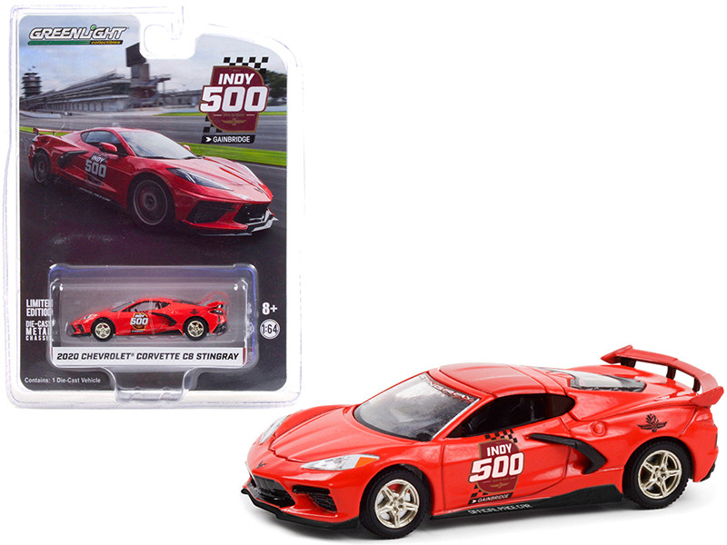2020 Chevrolet Corvette C8 Stingray Red Official Pace Car 104th Running of the Indianapolis 500 Hobby Exclusive 1/64 Diecast Model Car Greenlight 30227