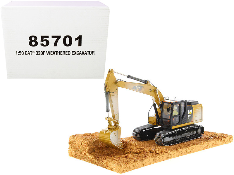 CAT Caterpillar 320F Weathered Tracked Excavator Operator Weathered Series 1/50 Diecast Model Diecast Masters 85701