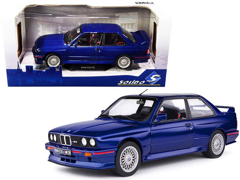 1990 BMW E30 M3 Mauritius Blue Metallic 1/18 Diecast Model Car Solido S1801509