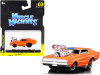 1966 Dodge Charger 426 C.I. Orange Blue Stripe 1/64 Diecast Model Car Muscle Machines 15542