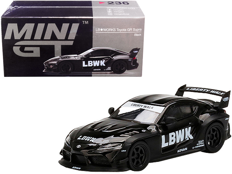 Toyota GR Supra LB Works RHD Right Hand Drive Black China Exclusive 1/64 Diecast Model Car True Scale Miniatures MGT00236