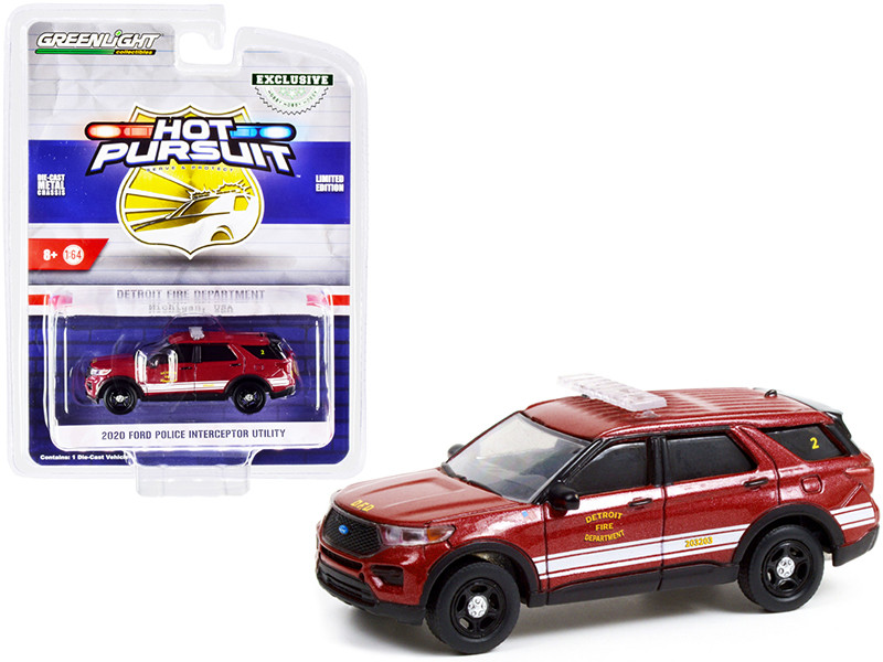 2020 FORD EXPLORER INTERCEPTOR DETROIT MI FIRE DEPT 1:64 SCALE DIECAST MODEL CAR