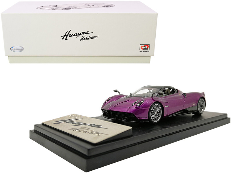 Pagani Huayra Roadster Purple Metallic with Carbon Accents 1/43 Diecast Model Car by LCD Models
