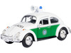 1966 Volkswagen Beetle German Police Car White and Green 1/24 Diecast Model Car Motormax 79588
