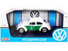 1966 Volkswagen Beetle German Police Car White and Green 1/24 Diecast Model Car Motormax 79588