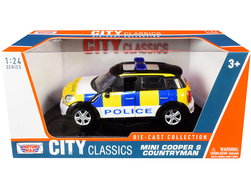 Mini Cooper S Countryman Police Car City Classics Series 1/24 Diecast Model Car Motormax 79751