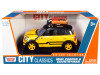 Mini Cooper S Countryman Roof Rack Accessories Yellow Metallic and Black City Classics Series 1/24 Diecast Model Car Motormax 79752