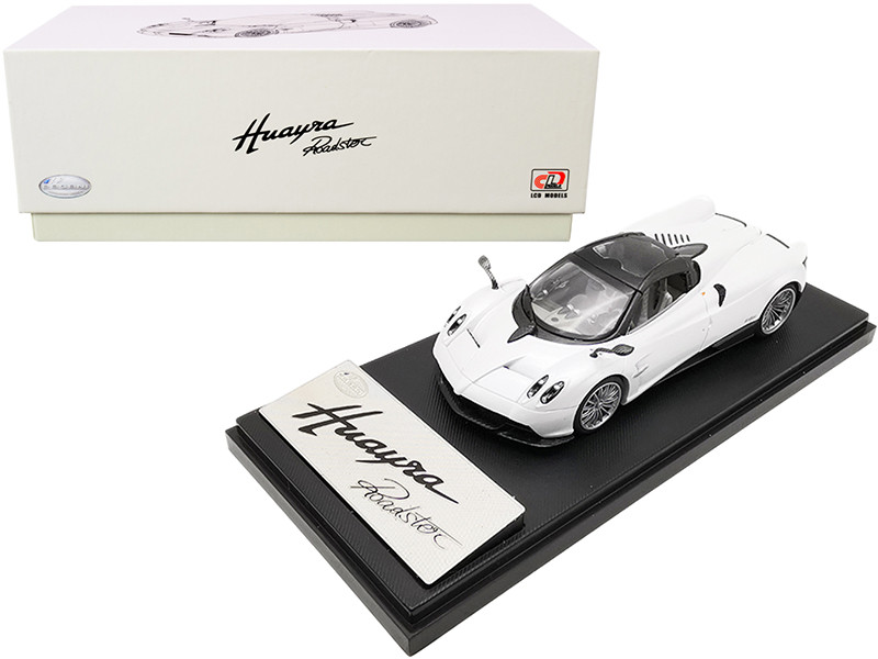 Pagani Huayra Roadster White Carbon Accents 1/43 Diecast Model Car LCD Models LCD43003 wh