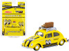 Volkswagen Beetle Low Ride Yellow Roof Rack Luggage Mooneyes Collaboration Model 1/64 Diecast Model Car Schuco & Tarmac Works T64S-006-ME1