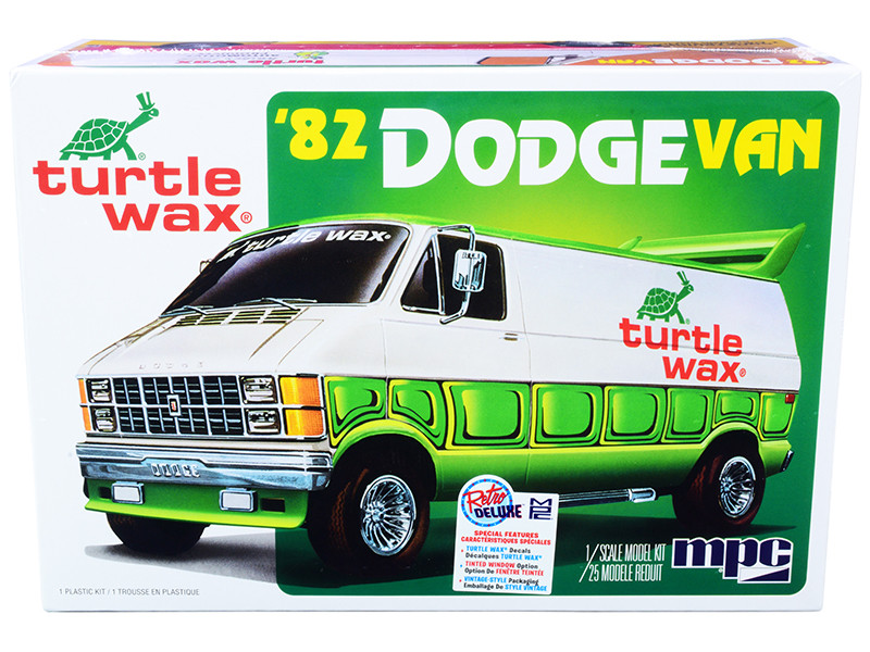 Skill 2 Model Kit 1982 Dodge Van Custom Turtle Wax 2-in-1 Kit 1/25 Scale Model MPC MPC943 M