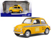 1965 Fiat 500 L NYC Taxi New York City Yellow 1/18 Diecast Model Car Solido S1801407