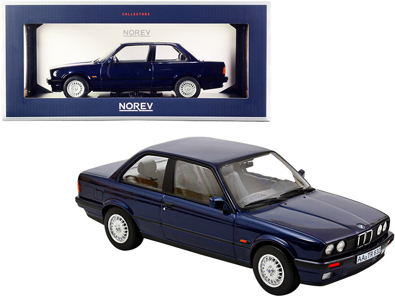 1988 BMW 325i Dark Blue Metallic 1/18 Diecast Model Car Norev 183201