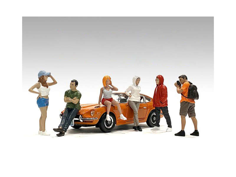 Car Meet 2 6 piece Figurine Set for 1/24 Scale Models American Diorama 76389 76390 76391 76392 76393 76394
