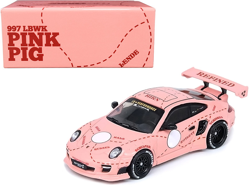 997 LBWK Pink Pig CarLoverDiecast Special Edition with Decals 1/64 Diecast Model Car Inno Models IN64-997LB-PIG